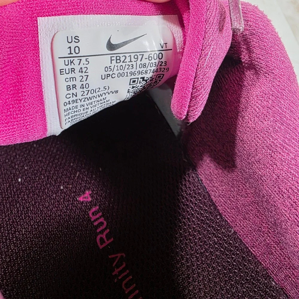 Nike ReactX Infinity Run 4 GORE-TEX Womens Fuchsia Running FB2197-600 Size 10